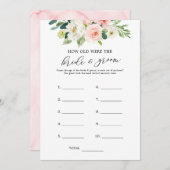 フローラ新郎新婦のゲームカードの年齢 招待状 (正面/裏面)