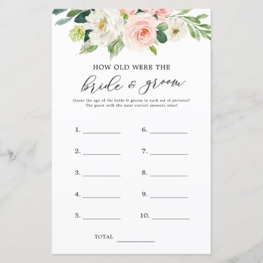 フローラ新郎新婦の試合は何歳だった (正面)