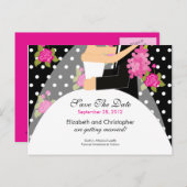 フローラ新郎新婦Save The Date招待状 案内ポストカード (正面/裏面)