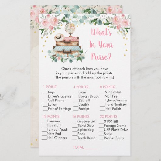 フローラ旅行ブライダルあなたの財布のゲームの何 (正面/裏面)