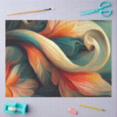 フローラ旋回デザインデコップアー絵画ト 薄葉紙 (クラフト)