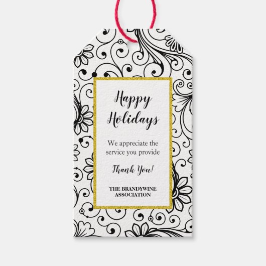 フローラ旋回ホリデー感謝していユーギフトラベル ギフトタグ (正面)
