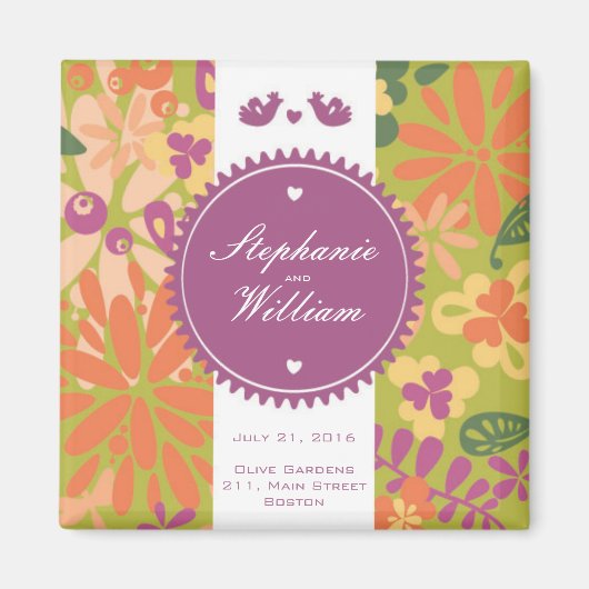 フローラ日付マグネットの保存 マグネット (正面)