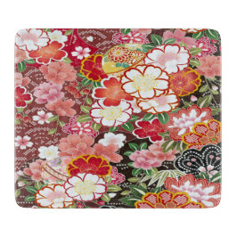 フローラ日本のさくらんぼ白赤ガラス カッティングボード