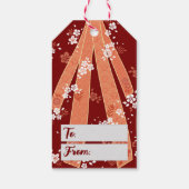 フローラ日本のの着物の模様サンゴ ギフトタグ (裏面)
