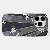 フローラ日本のの着物の模様デニム Case-Mate iPhoneケース (裏面 (横))