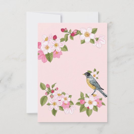 フローラ日本のスタイル結婚式招待状 案内状 (裏面)