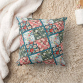 フローラ日本のパッチワー鮮やかクのホームアクセント クッション (ブランケット)