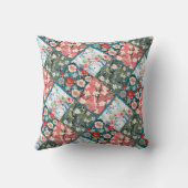 フローラ日本のパッチワー鮮やかクのホームアクセント クッション (裏面)