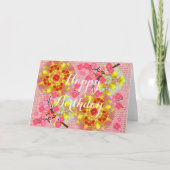 フローラ日本のピンクさくらんぼかわいらし カード (正面)