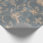 フローラ旧レトロヴィンテージオーナメント壁紙on bac ラッピングペーパー (角)