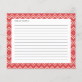 フローラ明るい赤紫色ブライダルシャワーレシピカード (裏面)