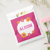 フローラ明るい赤紫色プレイドガールネームデイジー フェイバーバッグ (封をした状態)