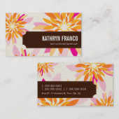 フローラ明モダンるい黄色がかったオレンジ 名刺 (正面/裏面)