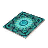 フローラ星幾何ターコイズティール（緑がかった色）タイル タイル (側面)