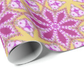 フローラ星明るい赤紫色ピンクイエローパターンのギフトペーパー ラッピングペーパー (ロールコーナー)