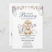 フローラ春かわいいイースターバニーベビーシャワー 招待状 (正面/裏面)