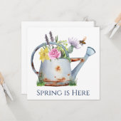 フローラ春ウォーターリングカン&ビー カード (正面/裏面インサイチュ)