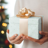 フローラ春ダフォディルベビーブルーとホワイト ラッピングペーパー