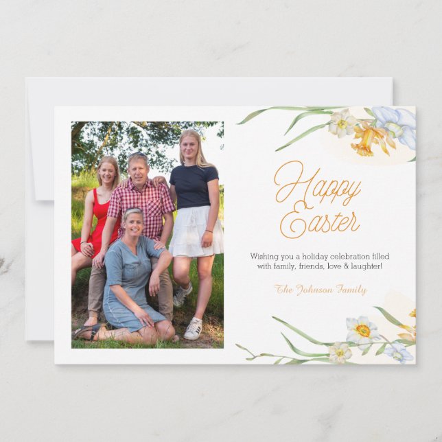 フローラ春ピンクあなたの写真を追加ハッピーイースター (正面)