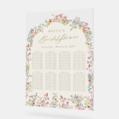 フローラ春ブライダルシャワーテーブル アクリルサイン (傾斜)