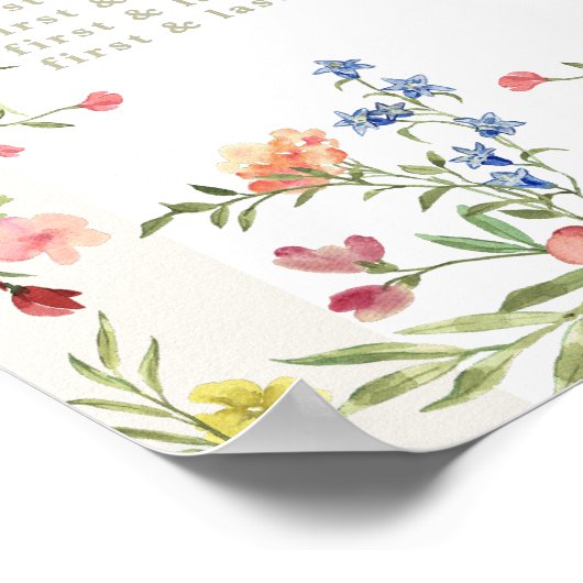 フローラ春ブライダルシャワー表の座席表 ポスター (角)