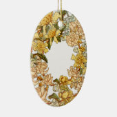 フローラ春リースフラワーピンクフラワーアート セラミックオーナメント (右)