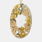 フローラ春リースフラワーピンクフラワーアート セラミックオーナメント (左)