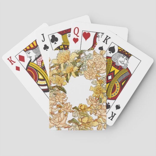 フローラ春リースフラワーピンクフラワーアート トランプ (裏面)