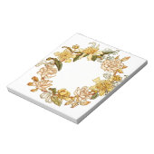 フローラ春リースフラワーピンクフラワーアート ノートパッド (回転)