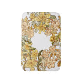 フローラ春リースフラワーピンクフラワーアート バスマット (正面縦)