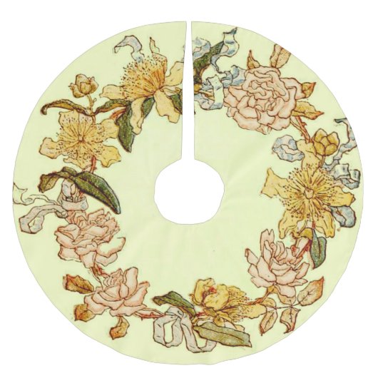 フローラ春リースフラワーピンクフラワーアート ブラッシュドポリエステルツリースカート (正面)