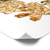 フローラ春リースフラワーピンクフラワーアート ポスター (角)