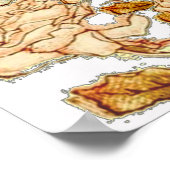 フローラ春リースフラワーピンクフラワーアート ポスター (角)