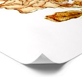 フローラ春リースフラワーピンクフラワーアート ポスター (角)