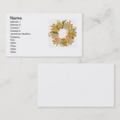 フローラ春リースフラワーピンクフラワーアート 名刺 (正面/裏面)