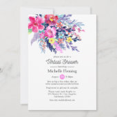 フローラ春仮想ベビーまたはブライダルシャワー 招待状 (正面)