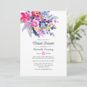 フローラ春仮想ベビーまたはブライダルシャワー 招待状 (スタンド正面)