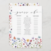 フローラ春夏の推測誰のブライダルシャワーゲーム 招待状 (正面/裏面)