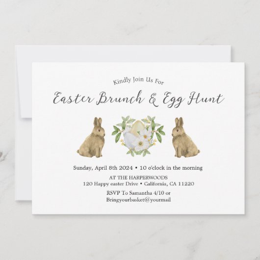 フローラ春水の色イースターエッグイースターブランチ 招待状 (正面)