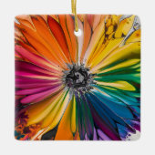 フローラ春水彩花芸術的柄 セラミックオーナメント (正面)