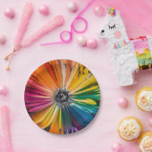 フローラ春水彩花芸術的柄 ペーパープレート (パーティー)