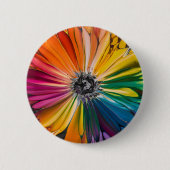 フローラ春水彩花芸術的柄 缶バッジ (正面)