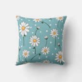 フローラ春白い花と青い枕 クッション (裏面)