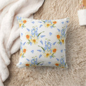 フローラ春装飾用クッションとダフォジルスアンドデルプ クッション (ブランケット)