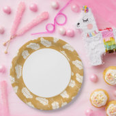 フローラ春 | 黄金と白離れの ペーパープレート (パーティー)