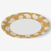 フローラ春 | 黄金と白離れの ペーパープレート (アングル)