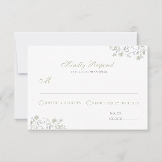 フローラ春Chinoiserie応答カード 出欠カード (正面)