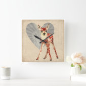 フローラ時計 スクエア壁時計 (ホーム)