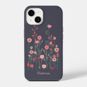 フローラ暗パーソナライズされた色 iPhoneケース (裏面)